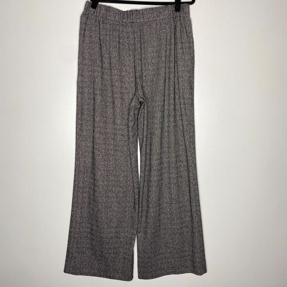 New Anne Klein Herringbone Wide Leg Pleat Front Pant Women's Size Medium - Picture 2 of 11